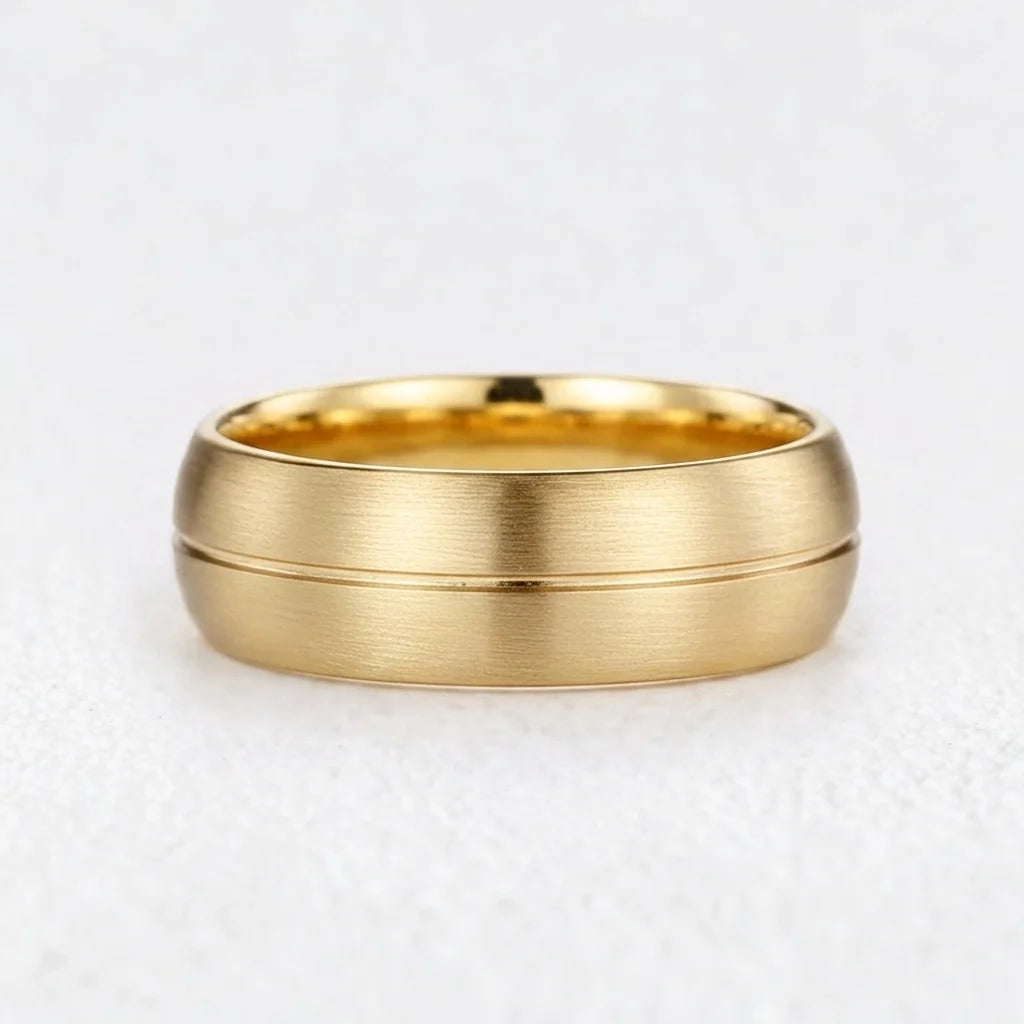 Atlas Vaulted | Architectural Brushed Men's Wedding Band