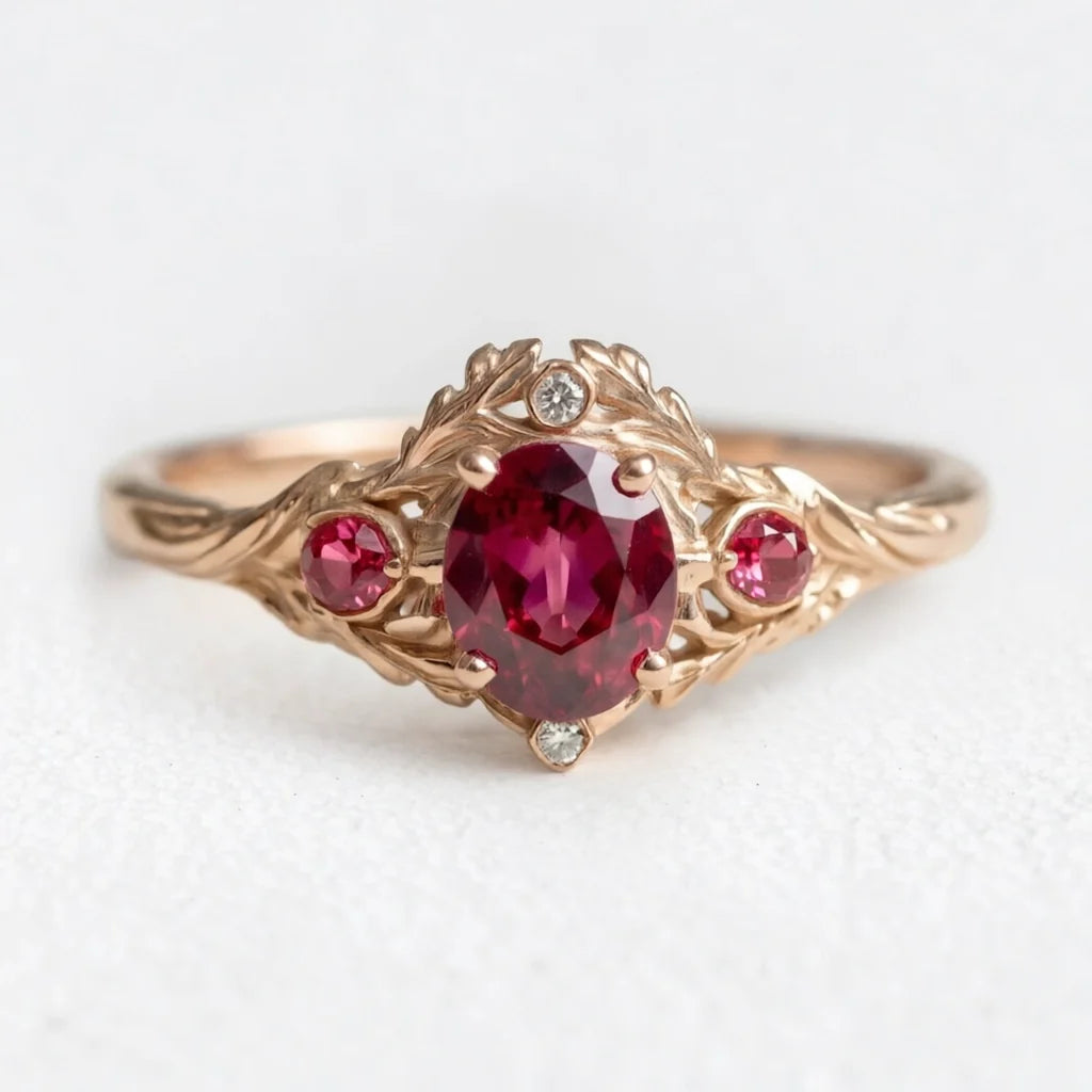 Rosalind’s Vine | Oval Ruby Vintage Engagement Ring