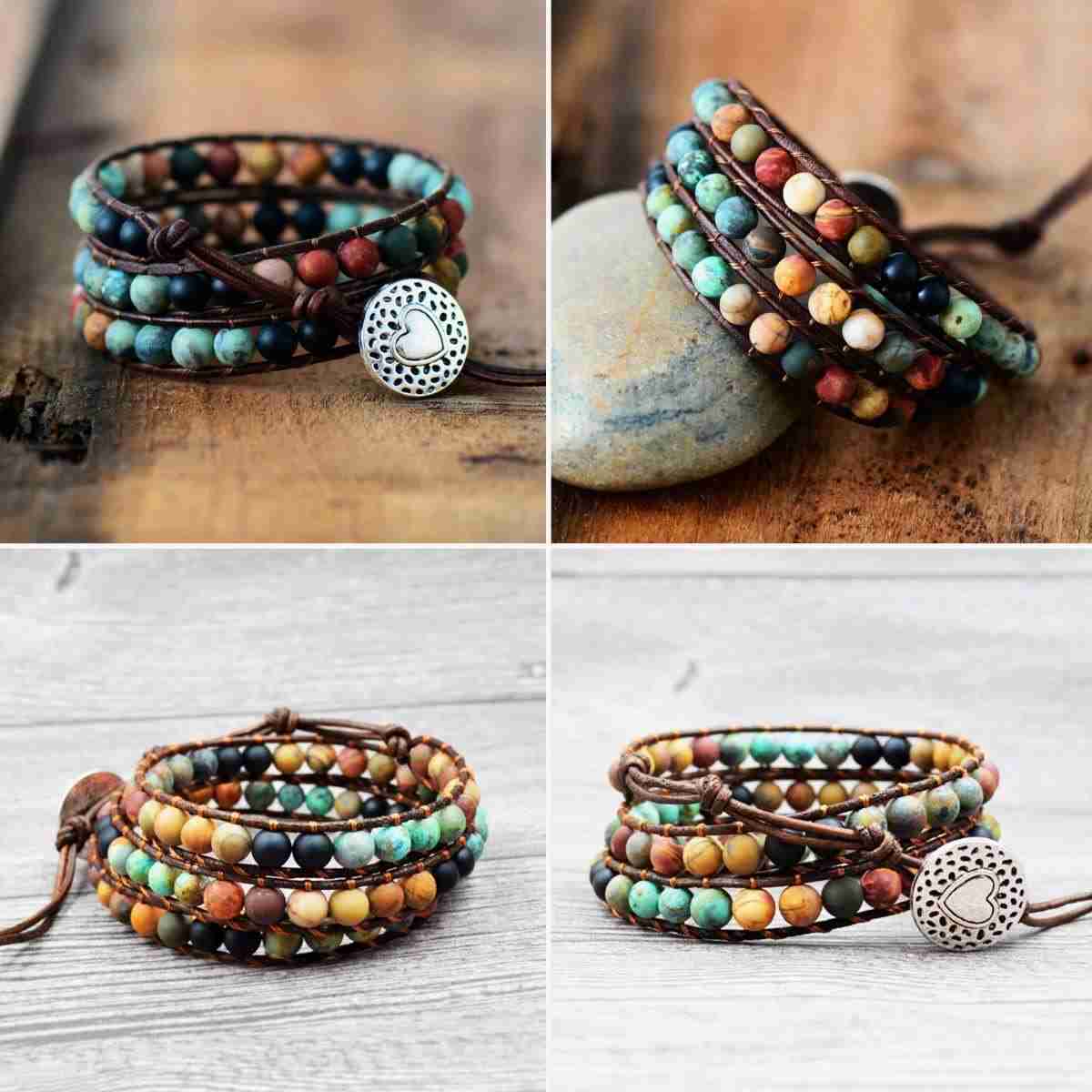 Bohemian Beaded Leather Bracelet