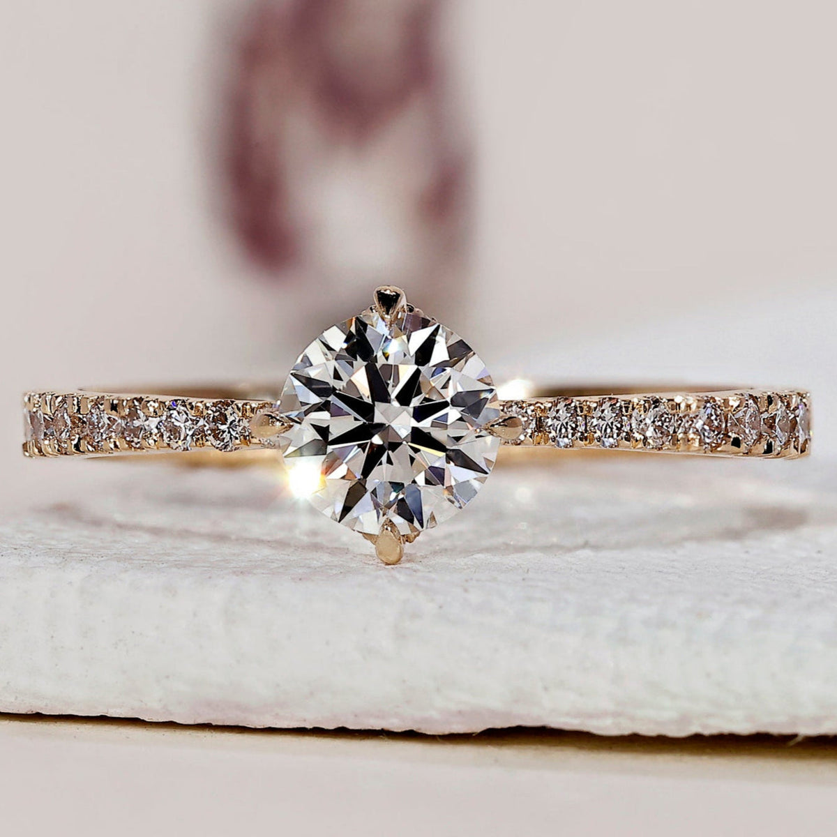 Hidden Halo Engagement Ring - Round Diamond