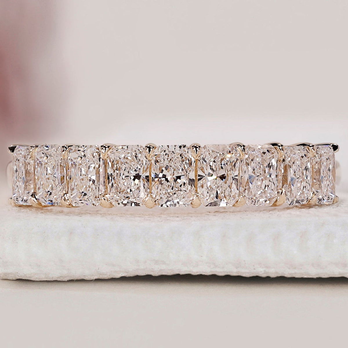 Half Eternity Radiant Cut Diamond Band
