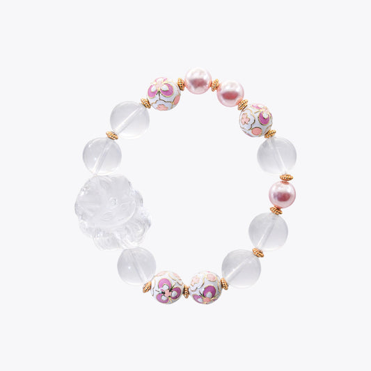 Peach Blossom Enchantress - Soulbound Crystal Charm Bracelet