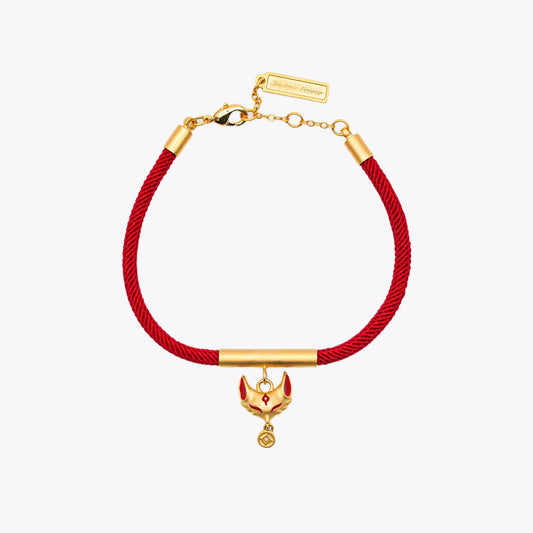 Vermilion Radiance - Crimson Kitsune Luck Red String Bracelet