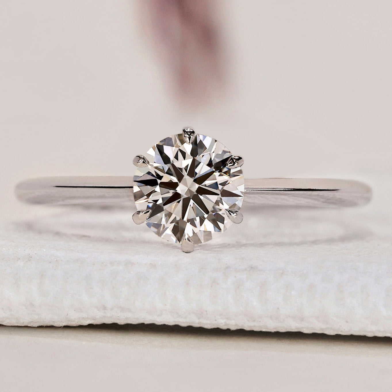 Round Brilliant Solitaire Diamond Ring In White Gold