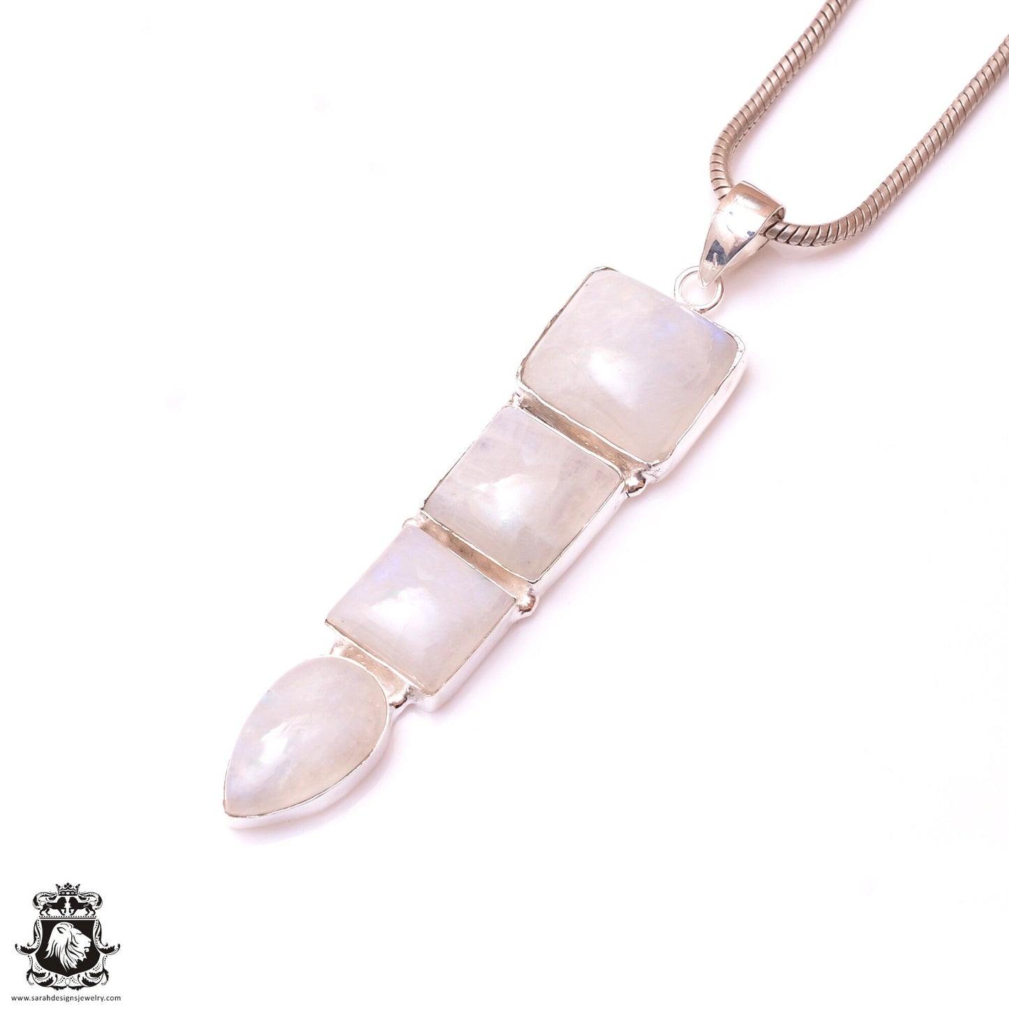 Rainbow Moonstone Pendant & 3MM Italian Chain P10114