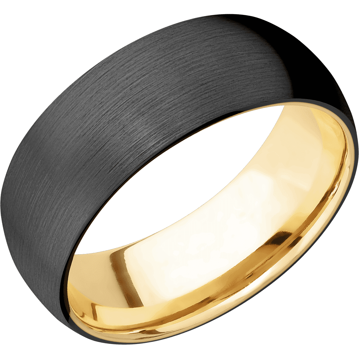 Zirconium + Satin Finish + 10K Yellow Gold