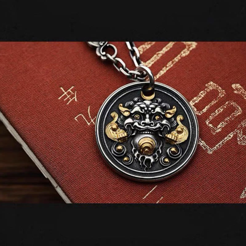 Fortune Jewel Tibetan Kirtimukha Amulet Healing Necklace Pendant