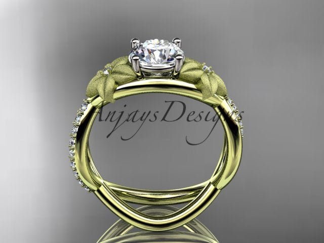 Unique Flower Engagement Ring 1 CT Lab Diamond Ring Organic Floral Design Ring IGI Certified