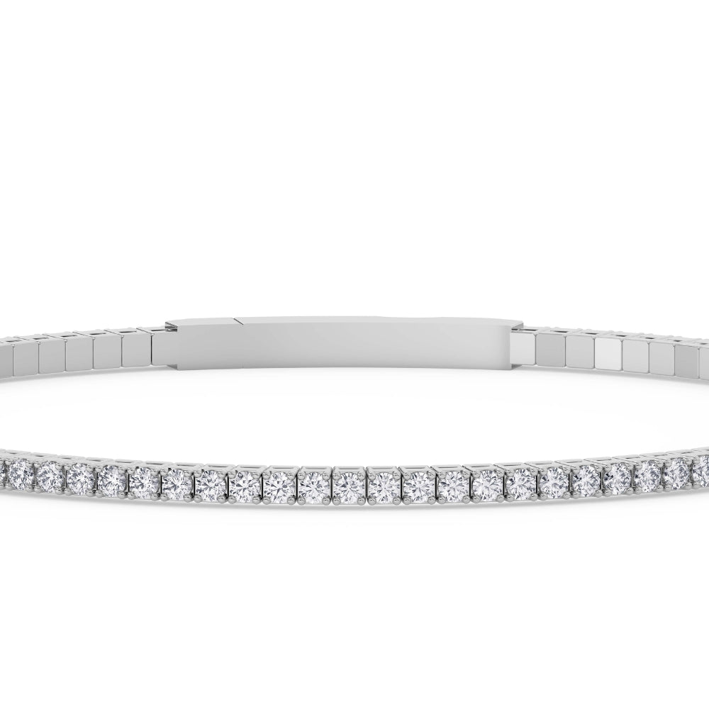 1Ct Diamond Flexible Oval Bangle Women's Bracelet 14k White Gold Lab Grown