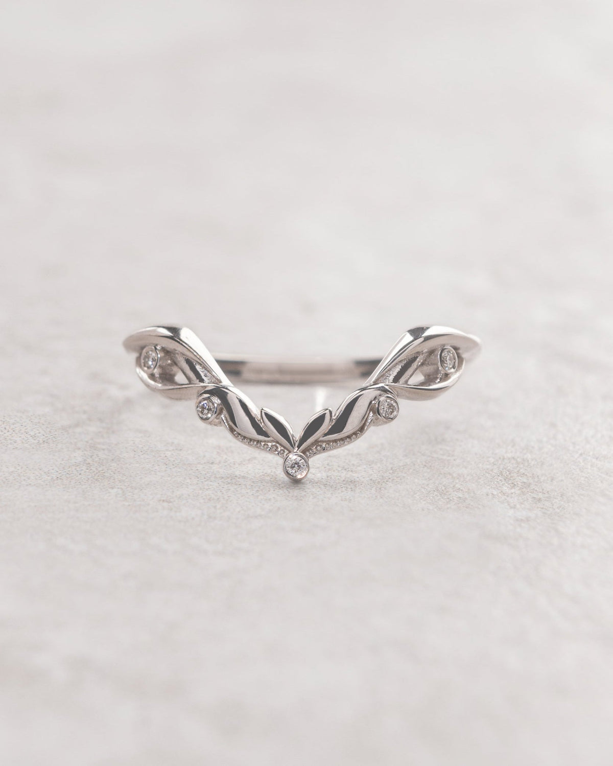 READY TO SHIP Lida big matching wedding band in 14K white gold RING SIZE 5.5 - 8.5 US