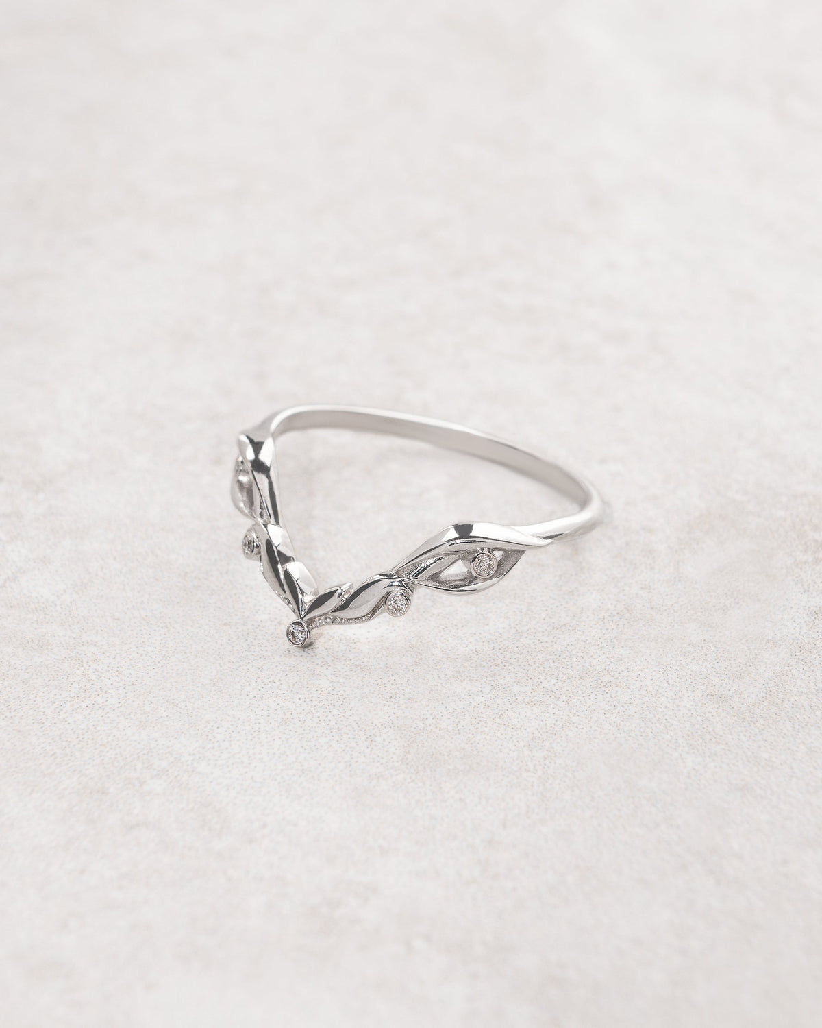 READY TO SHIP Lida big matching wedding band in 14K white gold RING SIZE 5.5 - 8.5 US
