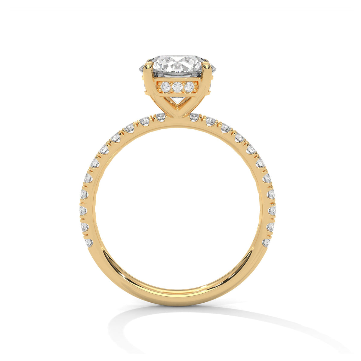 2 Carat Round Cut Lab Grown Diamond Hidden Halo Engagement Ring