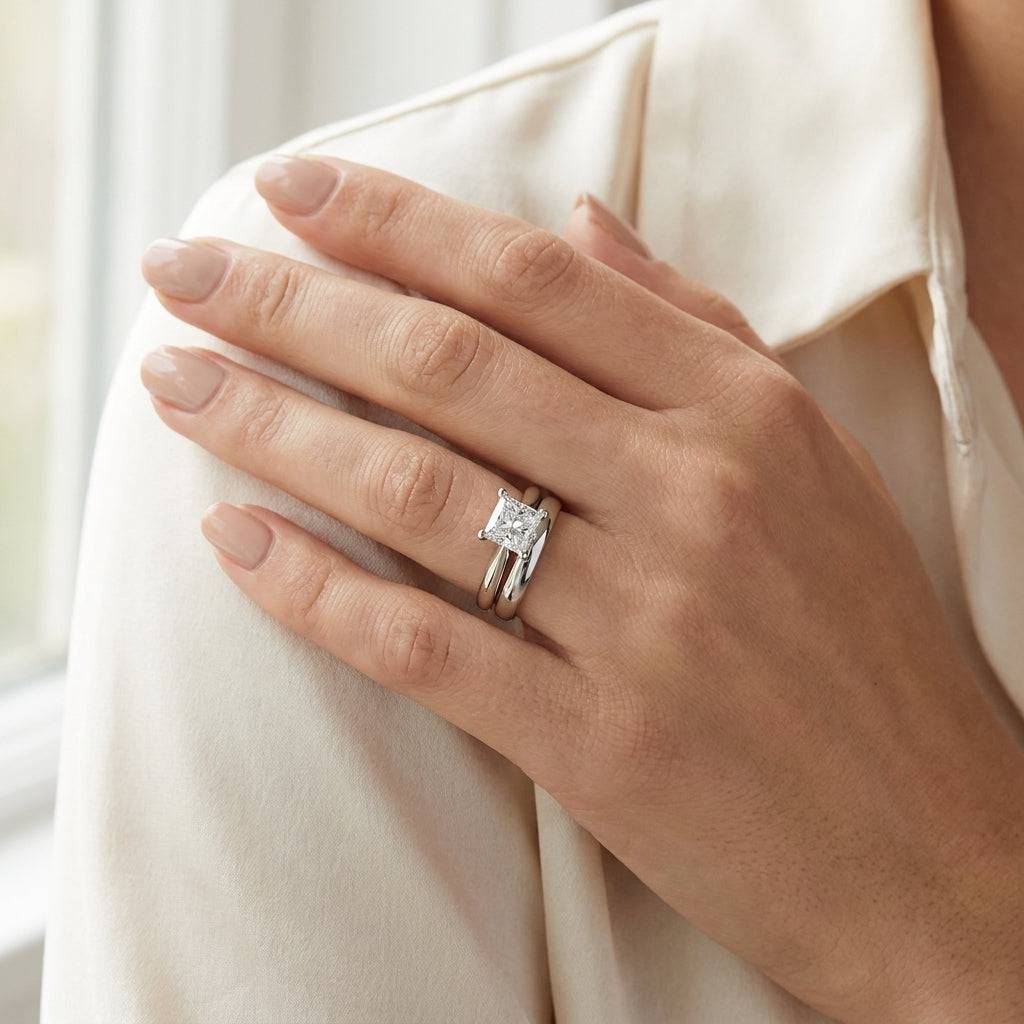 2 Carat Princess Lab Grown Diamond Engagement Ring | 14K White Gold