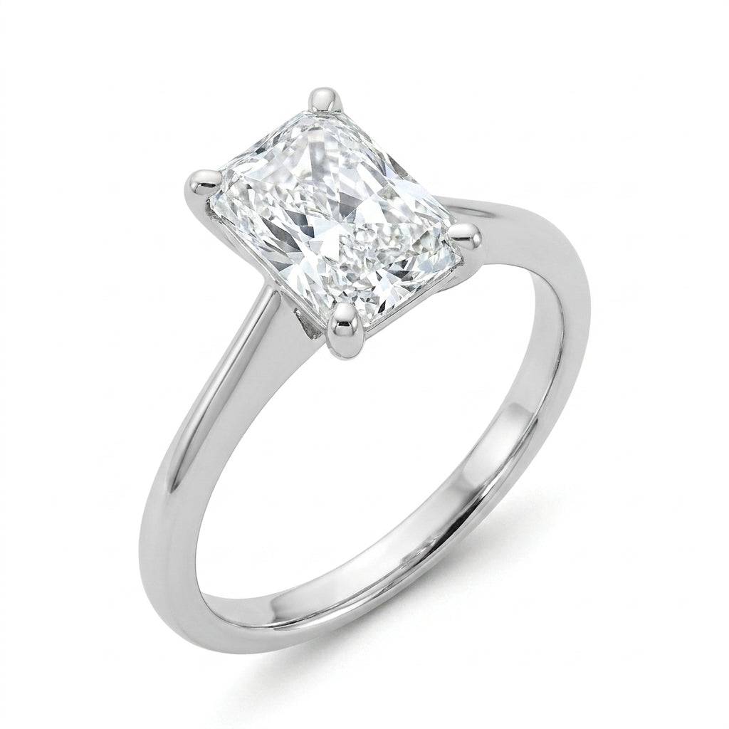 2 Carat Radiant Lab Grown Diamond Engagement Ring | 14K White Gold