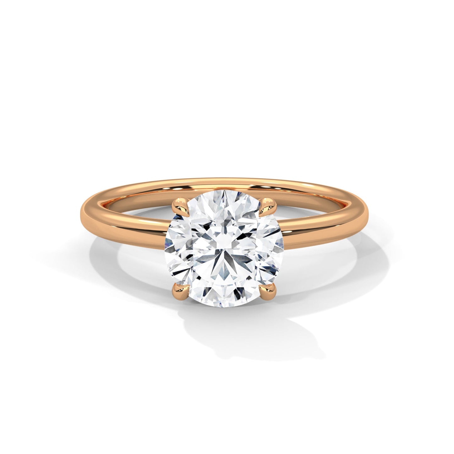 2 Carat Solitaire Engagement Ring Round Lab Grown Diamond Ring Minimalist IGI Certified 4 Prong