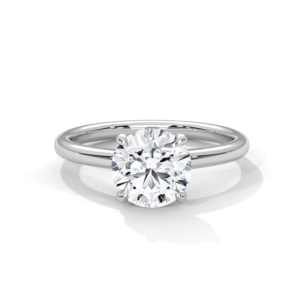 2 Carat Solitaire Engagement Ring Round Lab Grown Diamond Ring Minimalist IGI Certified 4 Prong