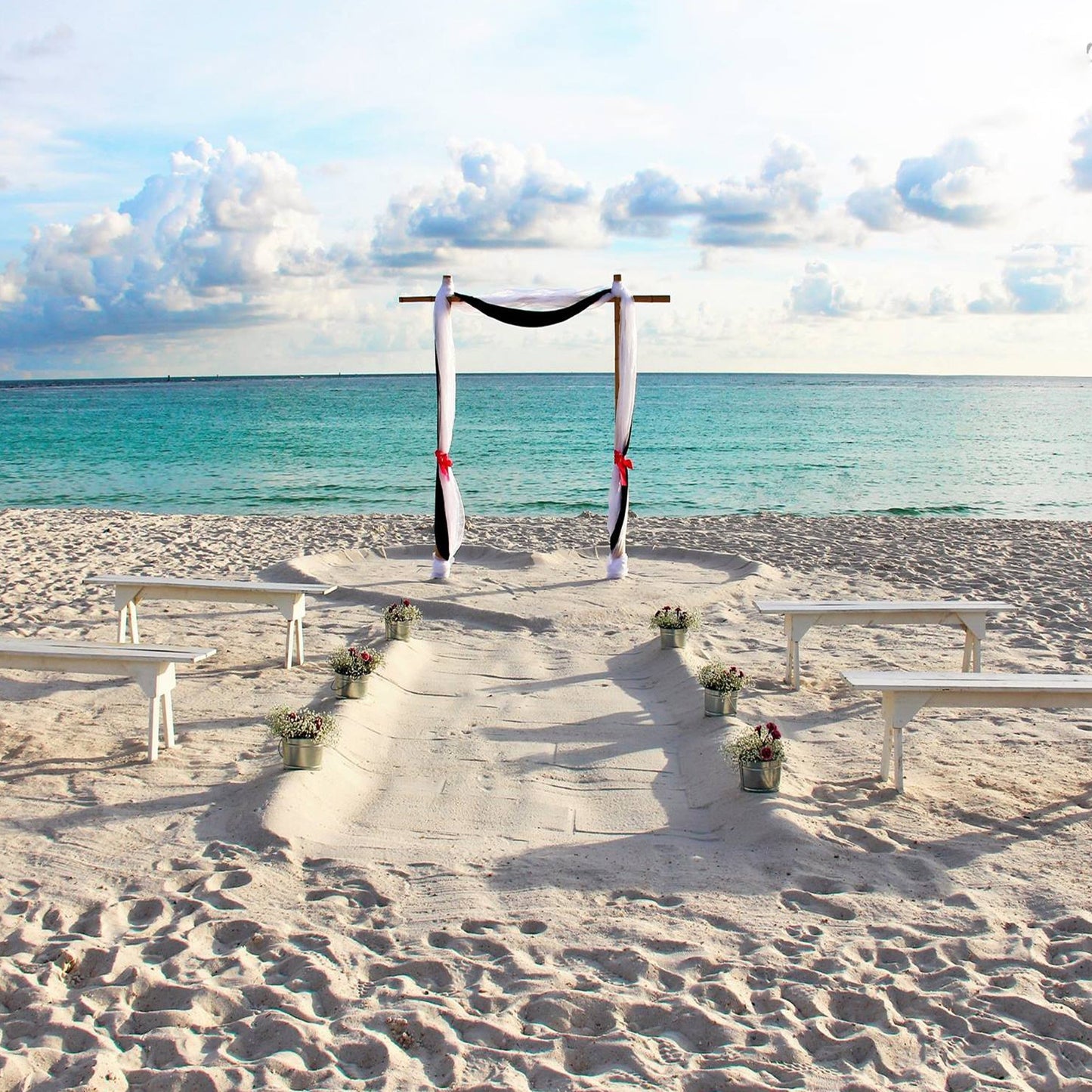 5' White Bench Rental