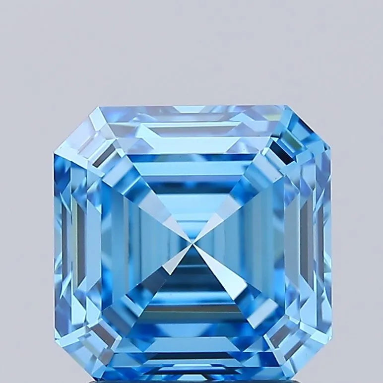 2.02ct Square emerald Lab Grown Diamond (Colour Fancy Vivid Blue, Clarity VS1, IGI Certified)