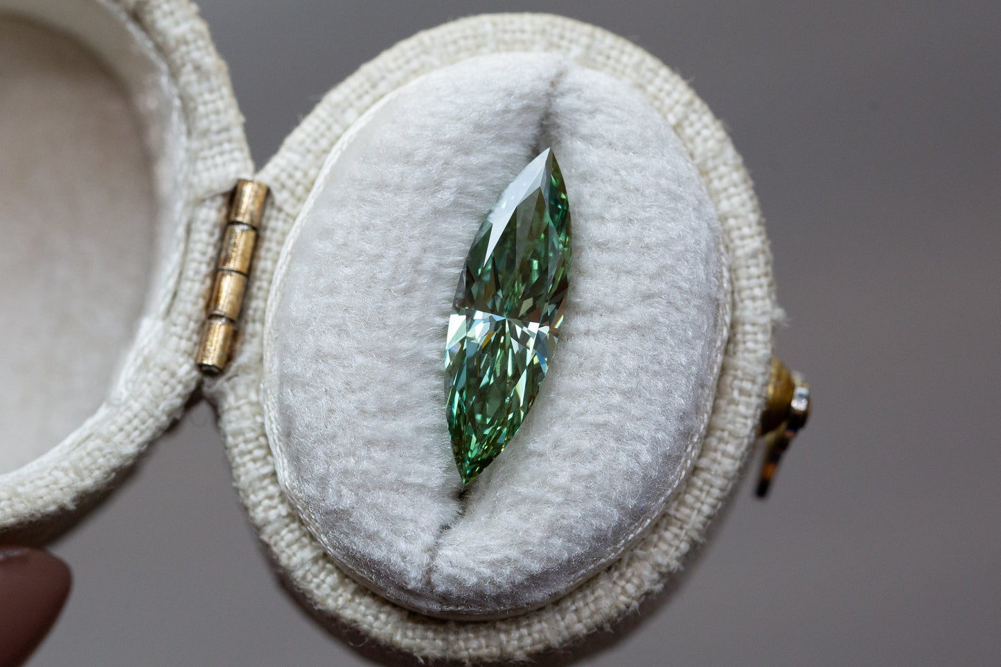 2.04ct Fancy Vivid Green Marquise Lab Diamond, VVS2