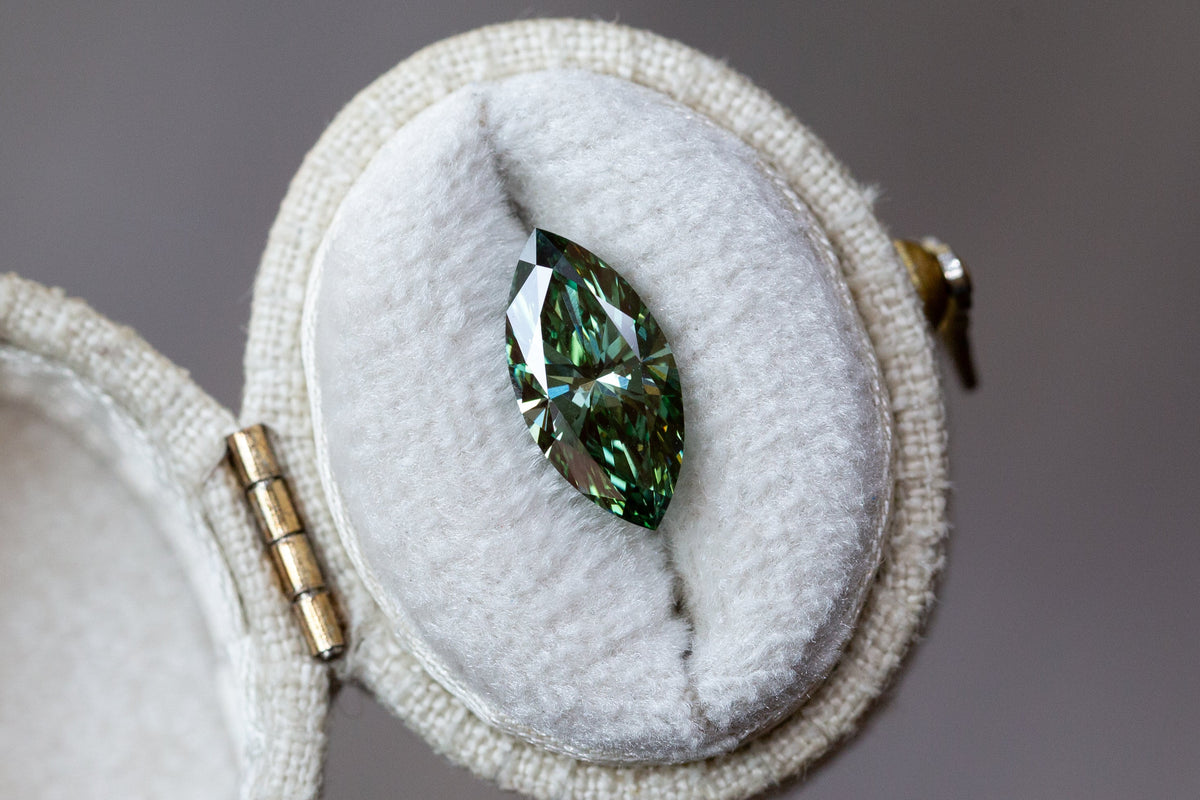 2.09ct Fancy Vivid Green Marquise Lab Diamond, VS1