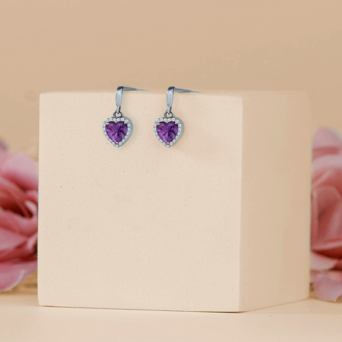 Forever Heart 1.25 Carat Birthstone Earrings
