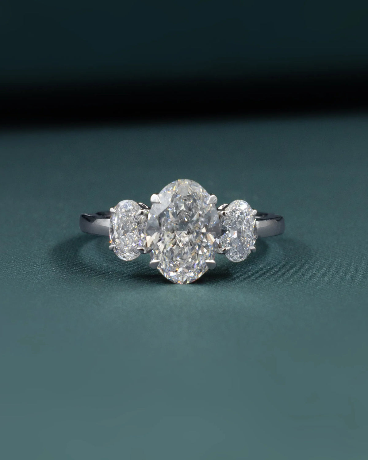 2.90 CT Oval Three-Stone Lab-Grown Diamond Engagement Ring