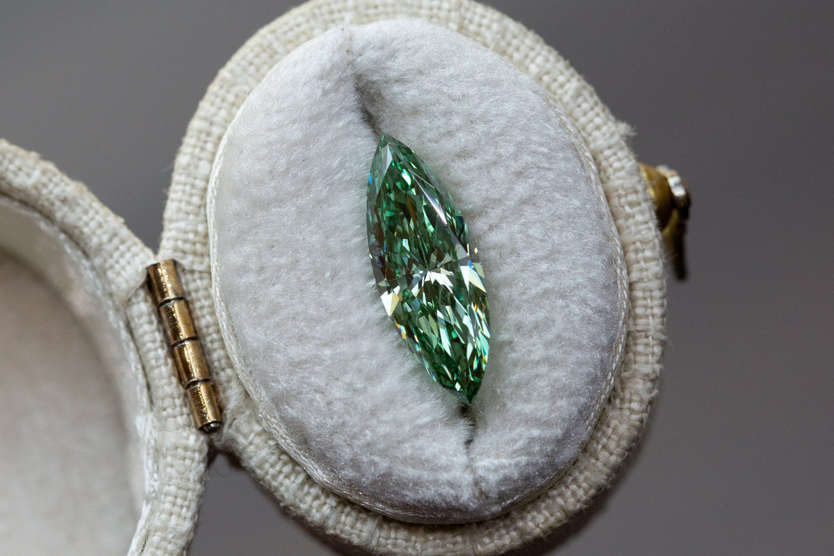 2.24ct Fancy Vivid Green Marquise Lab Diamond, VVS2