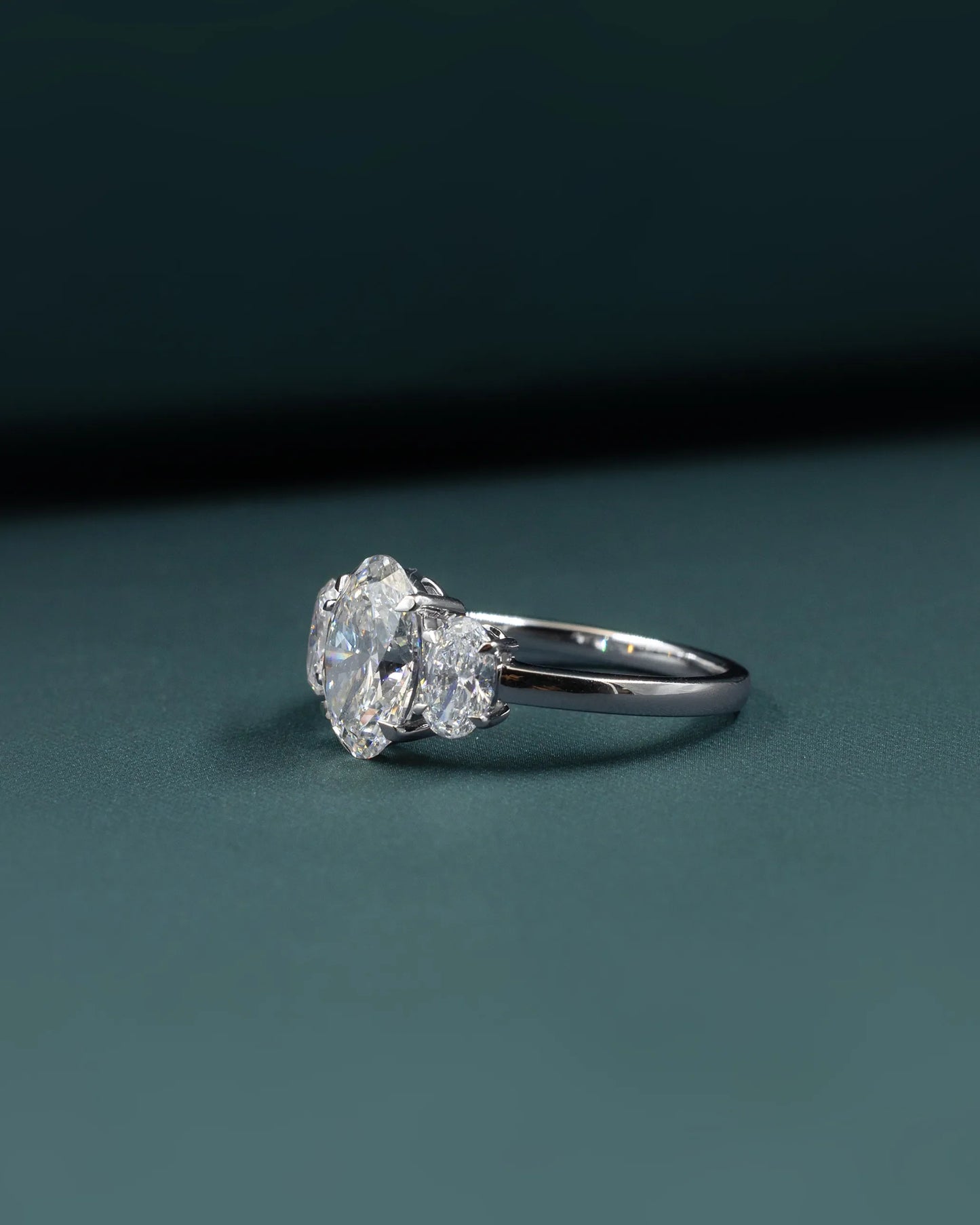 2.90 CT Oval Three-Stone Lab-Grown Diamond Engagement Ring
