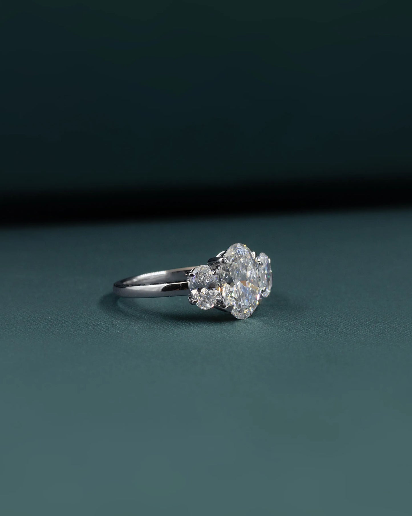 2.90 CT Oval Three-Stone Lab-Grown Diamond Engagement Ring