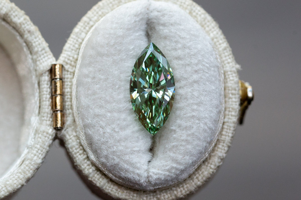 2.50ct Fancy Vivid Green Marquise Lab Diamond, VS1