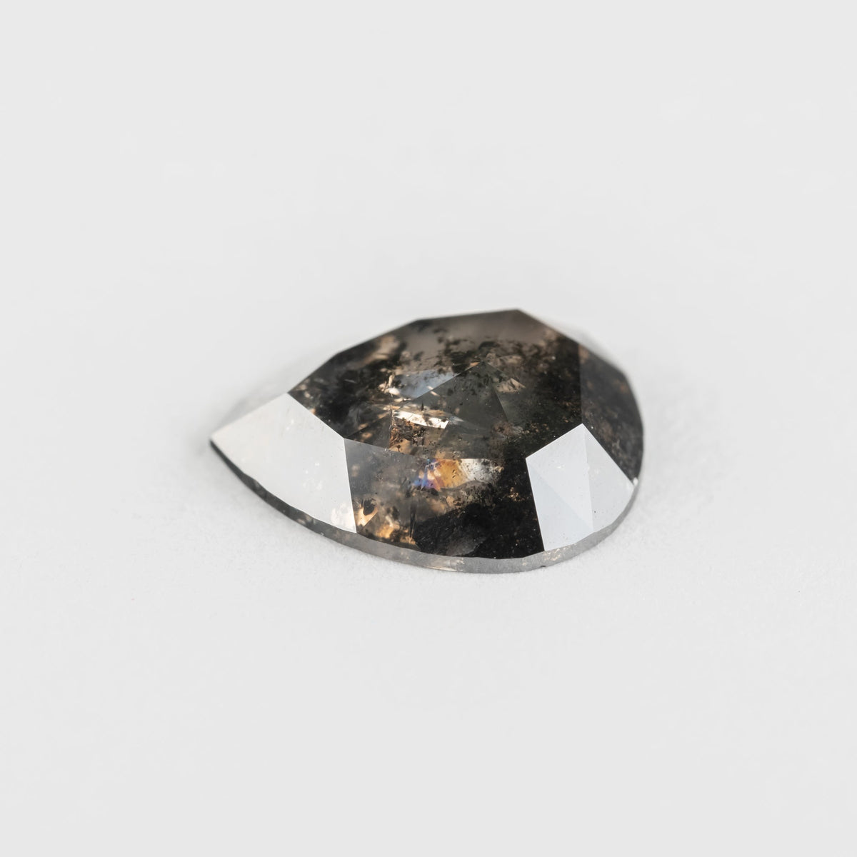 2.57 Carat Black Rose Cut Pear Diamond