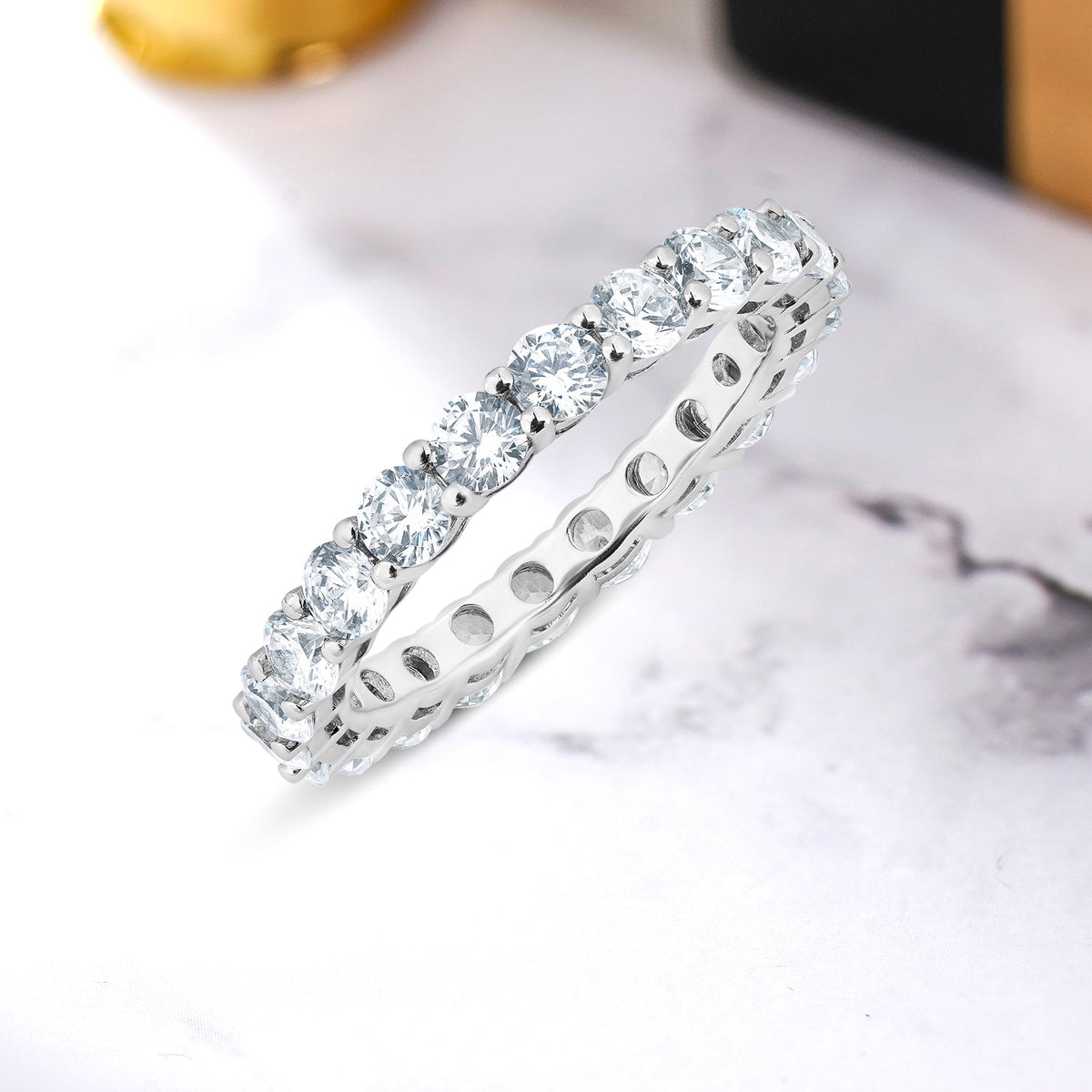 Moissanite Eternity Classic Prong Style Wedding Ring