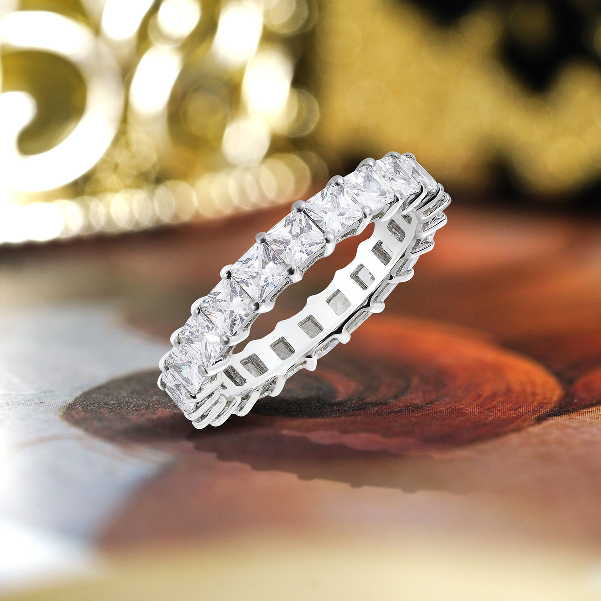 Moissanite Eternity Classic Prong Style Wedding Ring