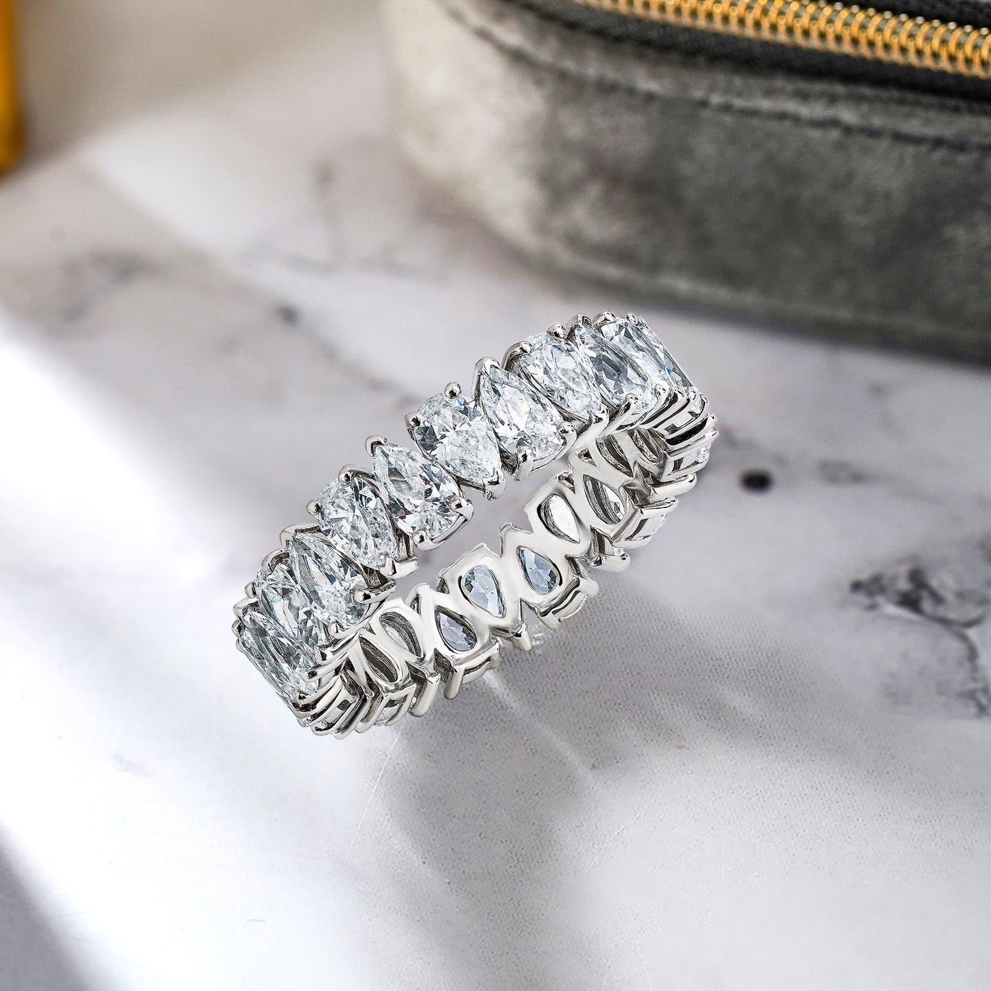 Moissanite Eternity Classic Prong Style Wedding Ring