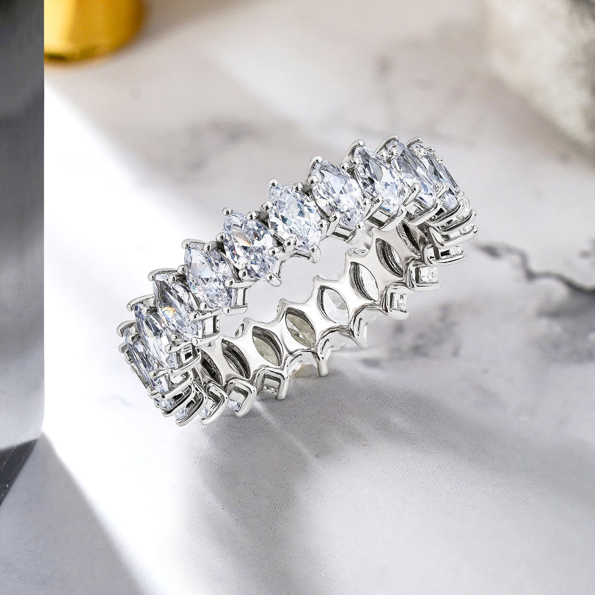Moissanite Eternity Classic Prong Style Wedding Ring