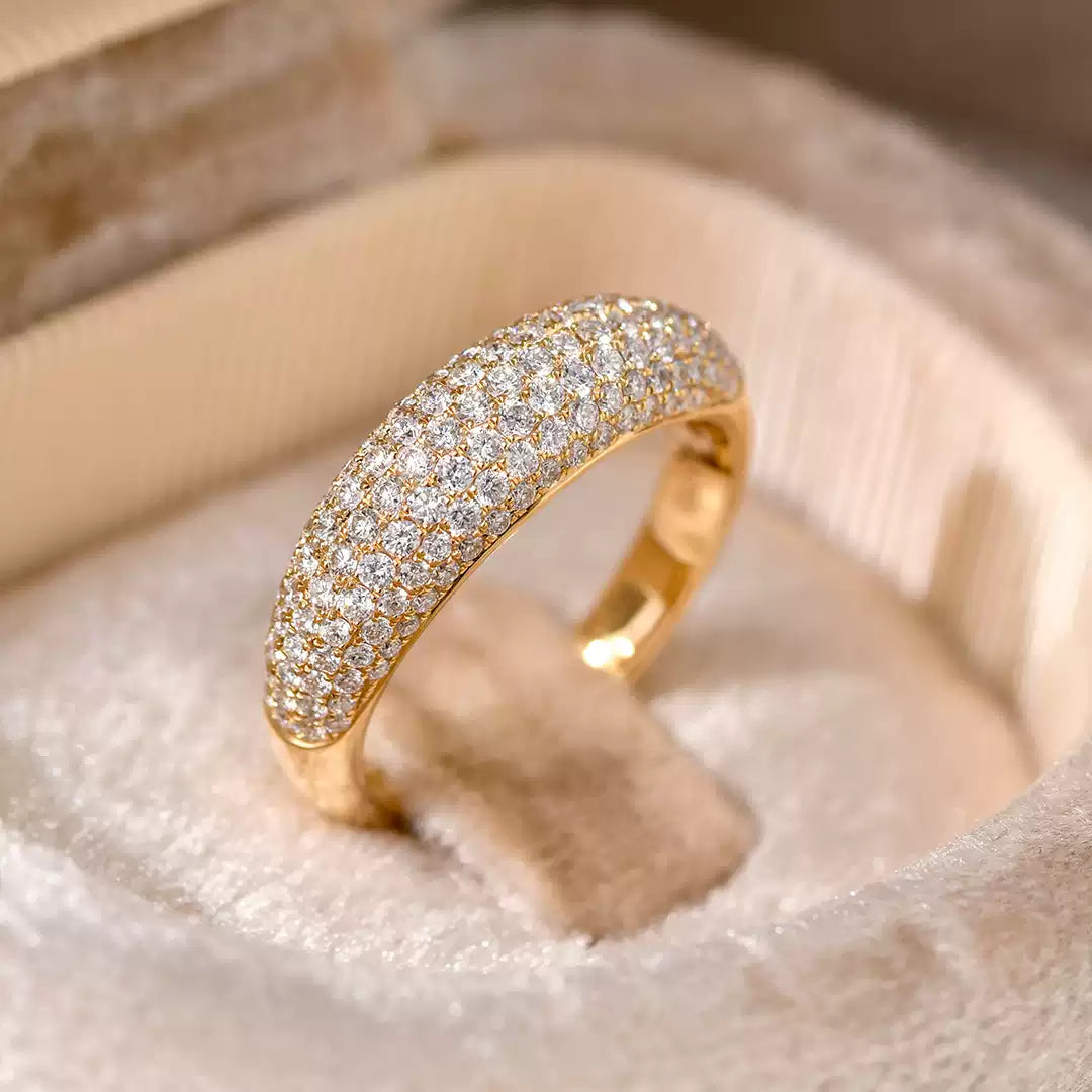 Brilliant Starry Sky Sterling Silver Engagement Ring