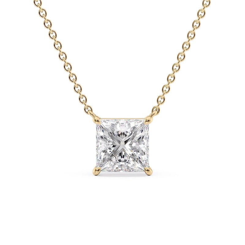 2.00 Carat Princess Cut Diamond Pendant Necklace for Women