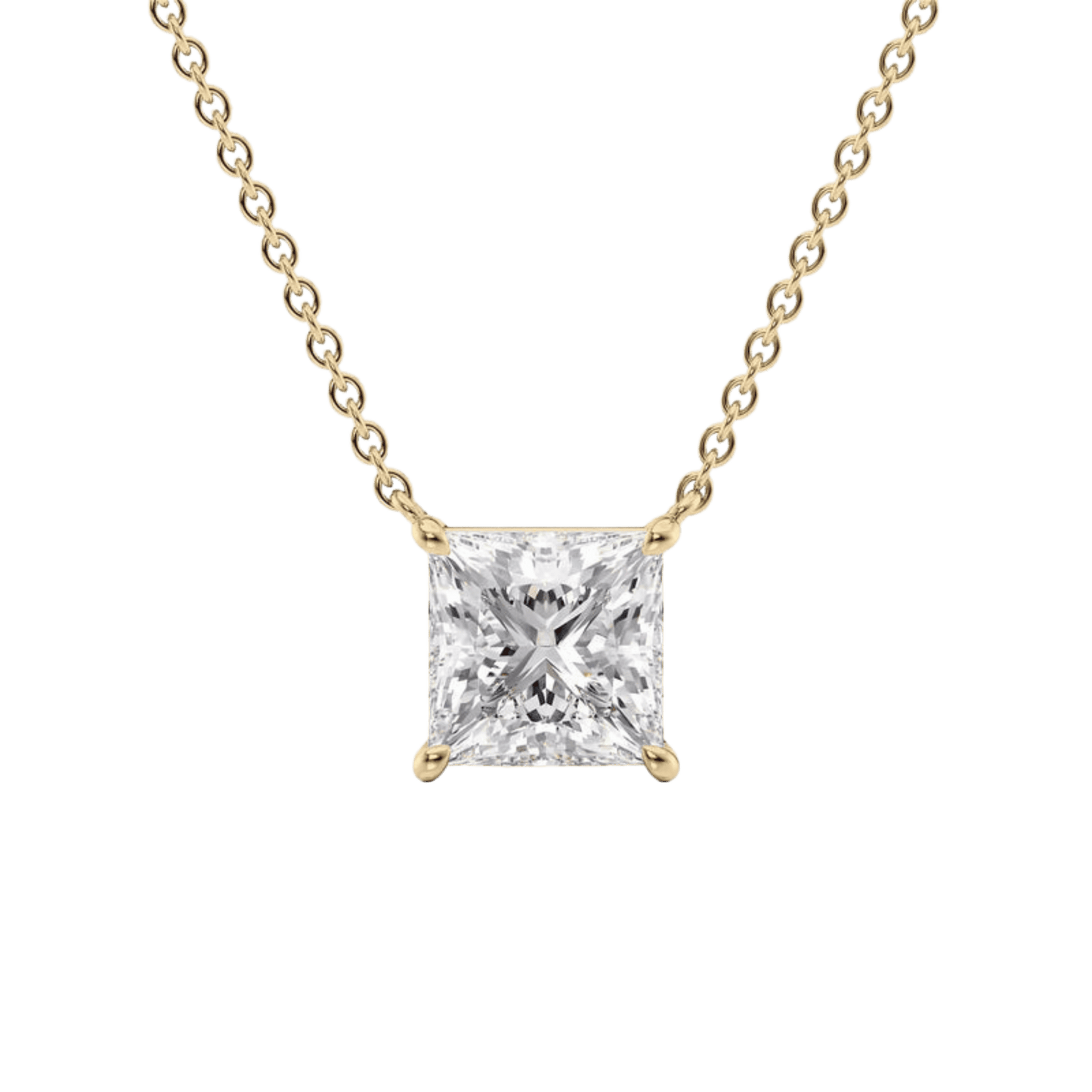 2.00 Carat Princess Cut Diamond Pendant Necklace for Women