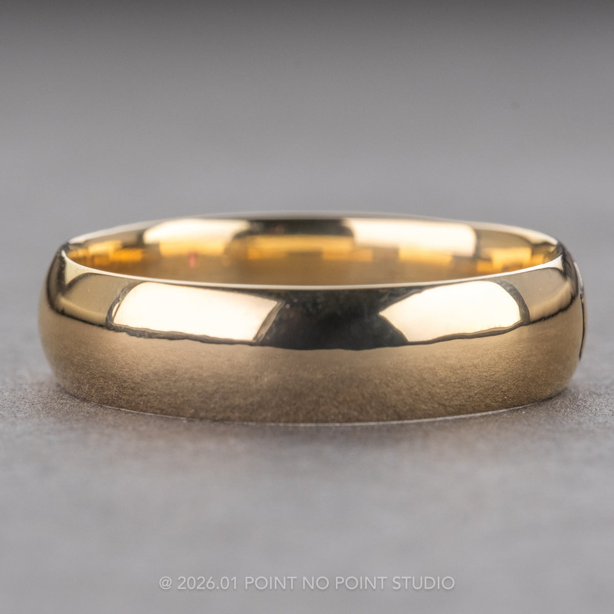 Hexagon Outlined Ruby Half Round Mens Wedding Band, Comfort Fit