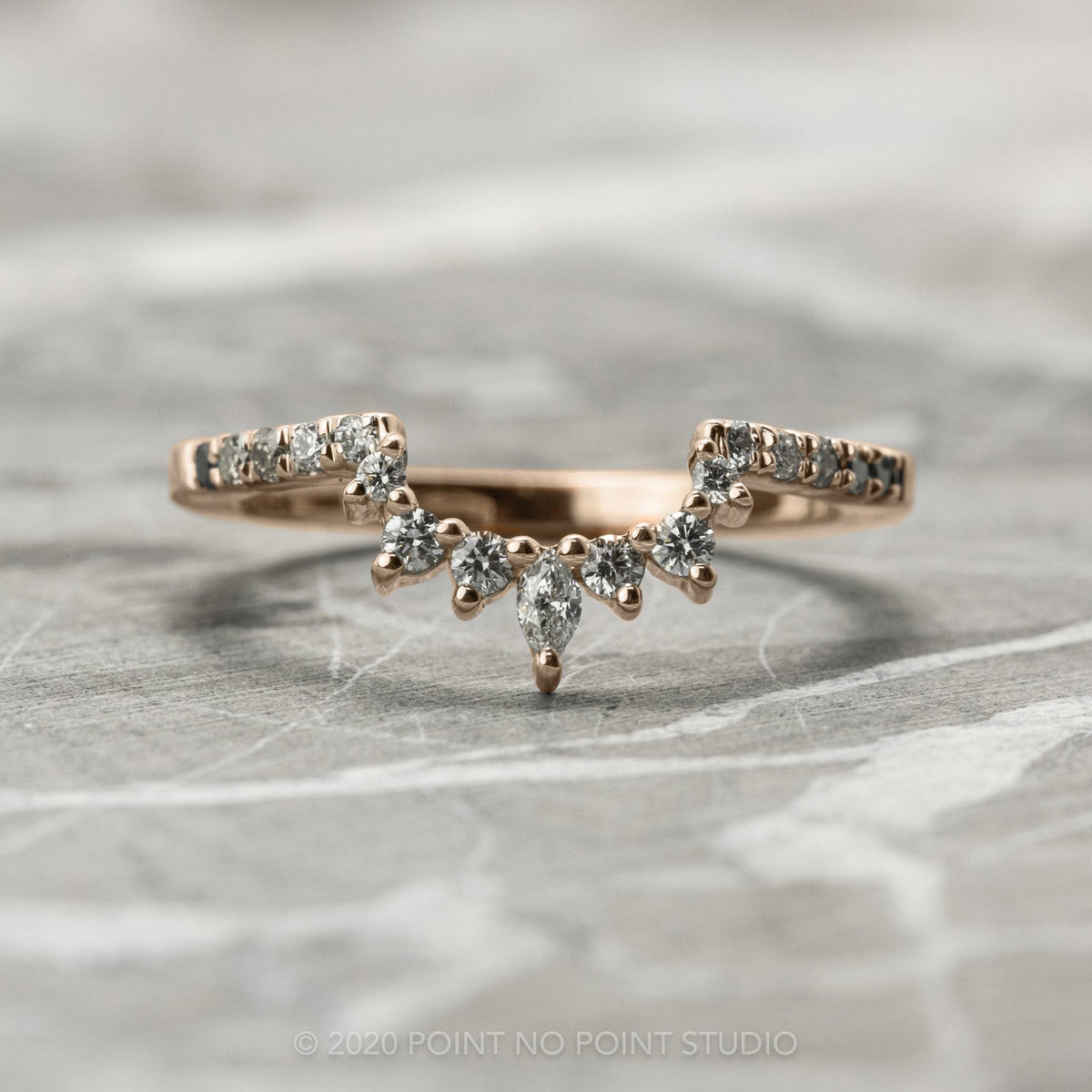 Emma Wedding Ring, 17 Ombre Diamond