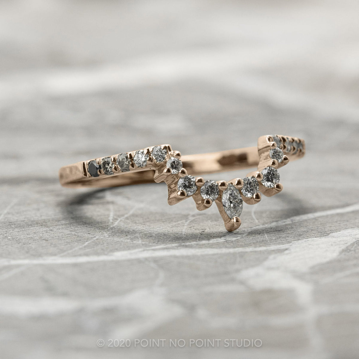 Emma Wedding Ring, 17 Ombre Diamond