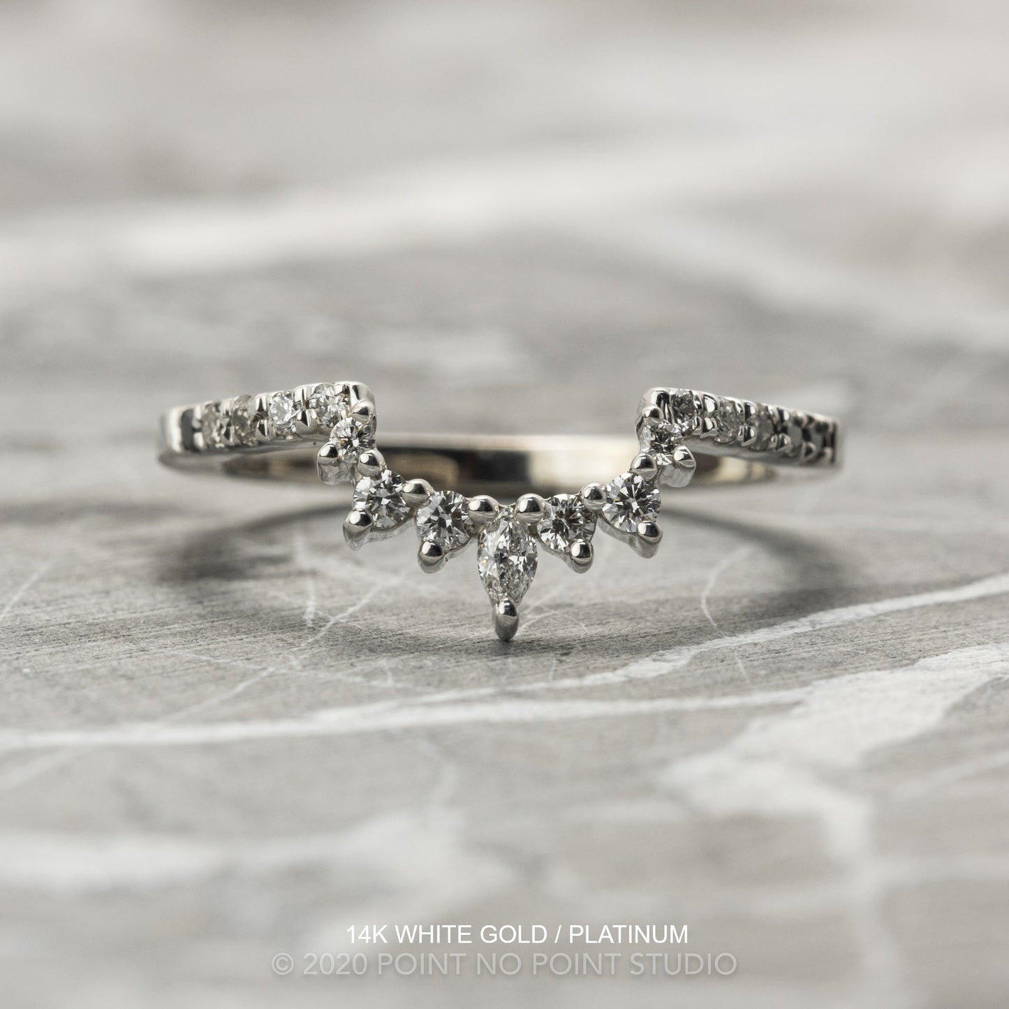 Emma Wedding Ring, 17 Ombre Diamond