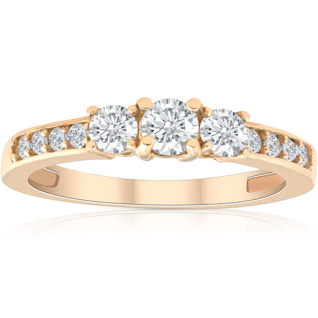 1/2ct Diamond Three Stone Ring 14K Yellow Gold
