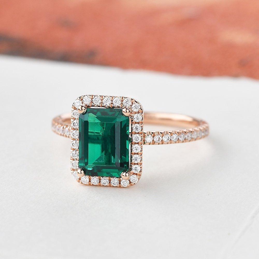 Vera's Grace | Vintage Emerald & Moissanite Ring