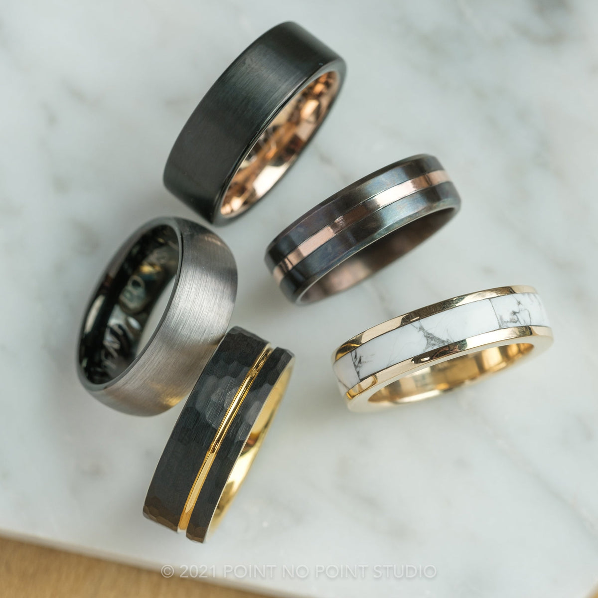 Custom Howlite Inlay Ring