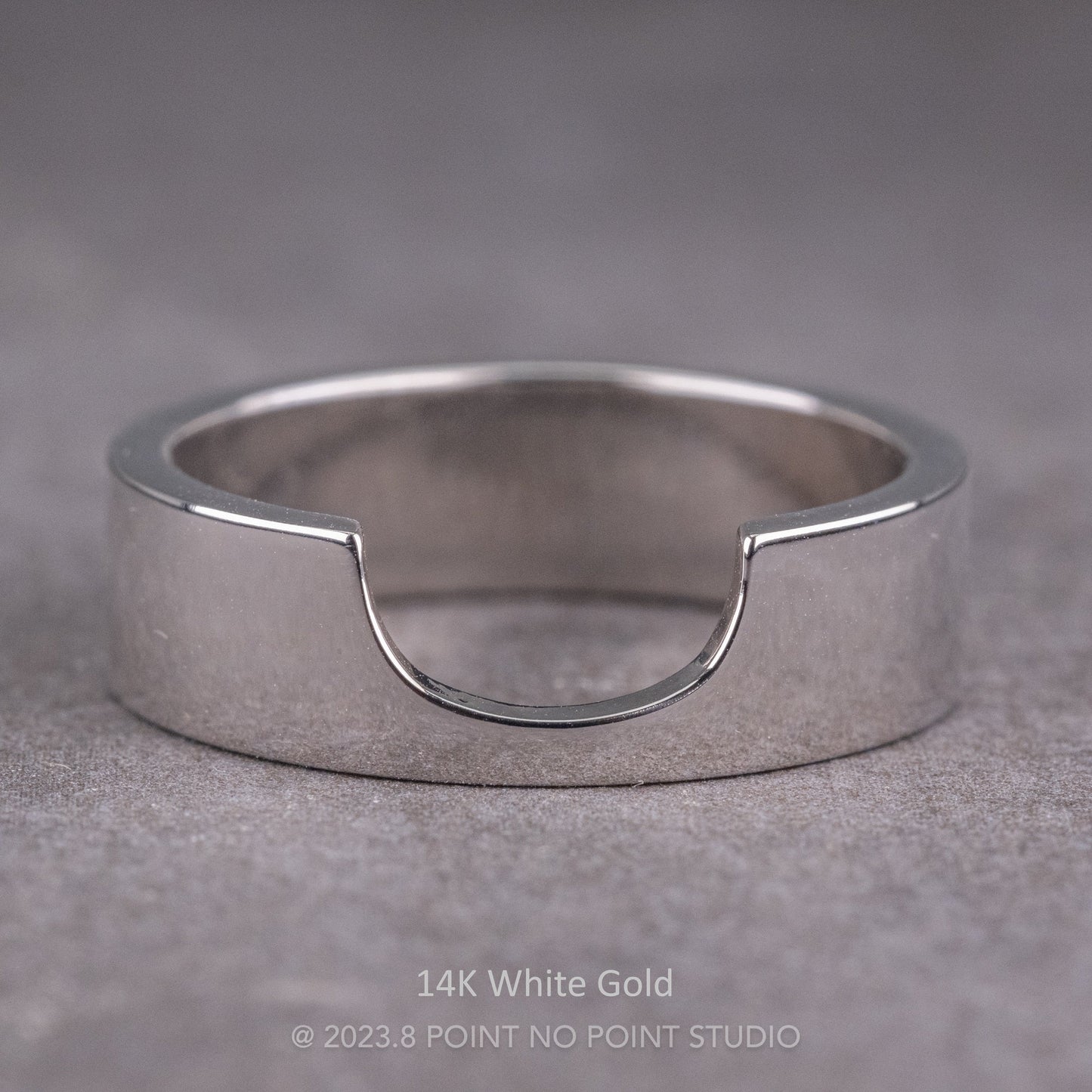 Ellipse Setting Wedding Ring, 6mm Polished