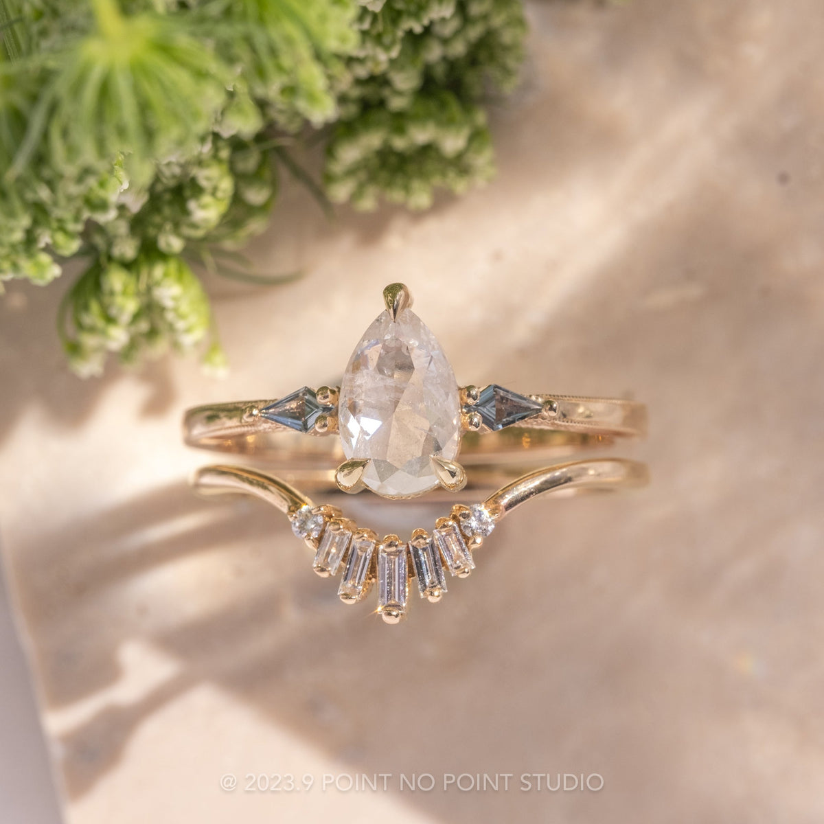 1.31 Carat Icy White Pear Diamond Engagement Ring, Vintage Zoe Setting