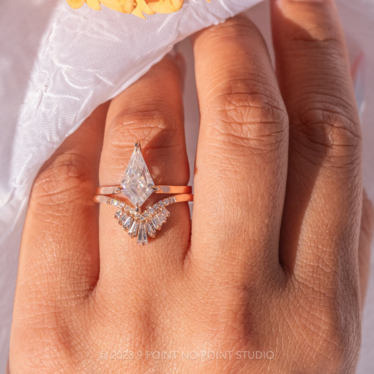 Kite Moissanite Engagement Ring, Lark Setting