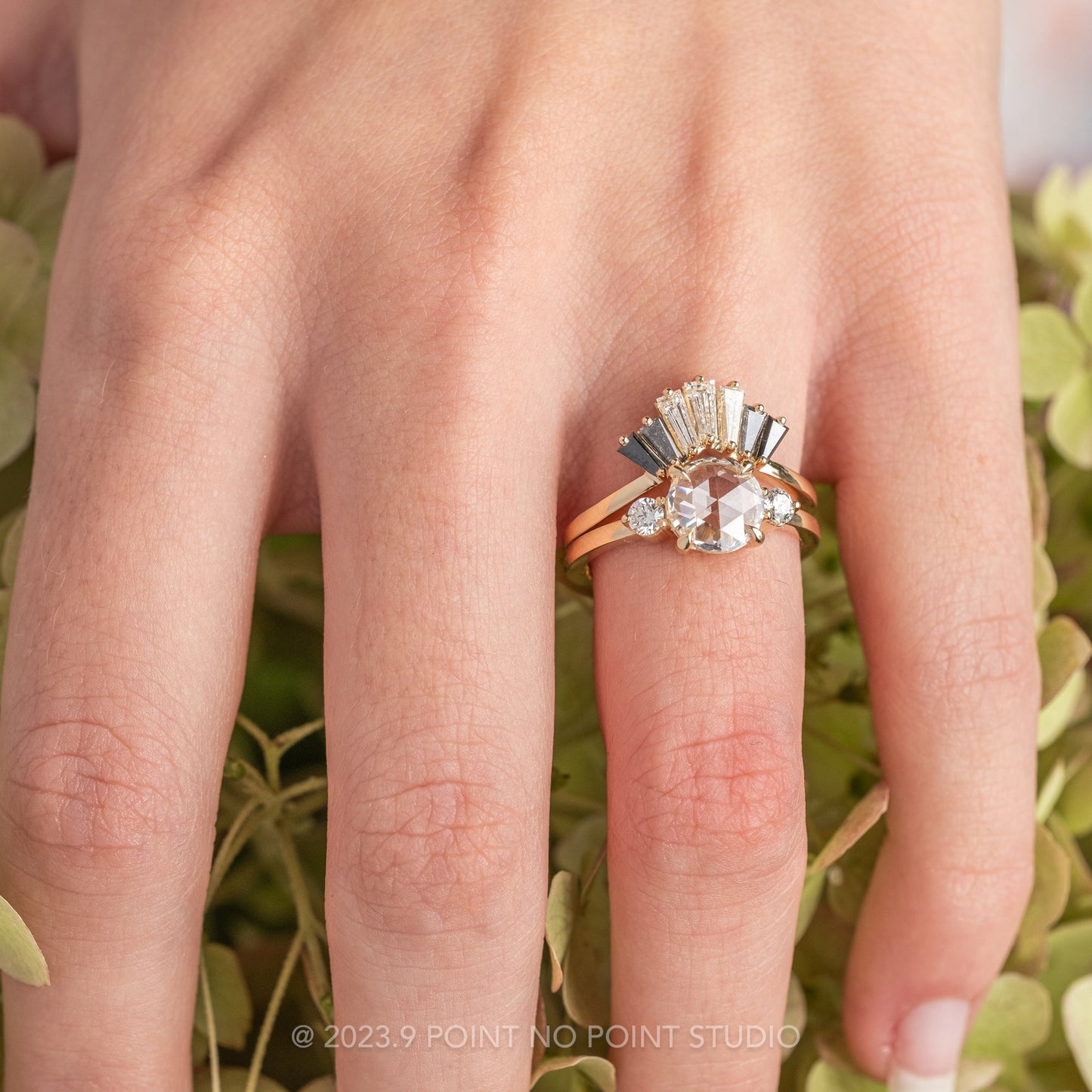 1.37 Carat Clear Round Diamond Engagement Ring, Zoe Setting, 14K Yellow Gold