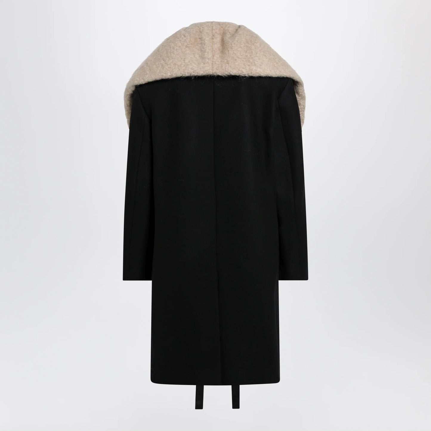 Dries Van Noten - Black coat with removable neckline